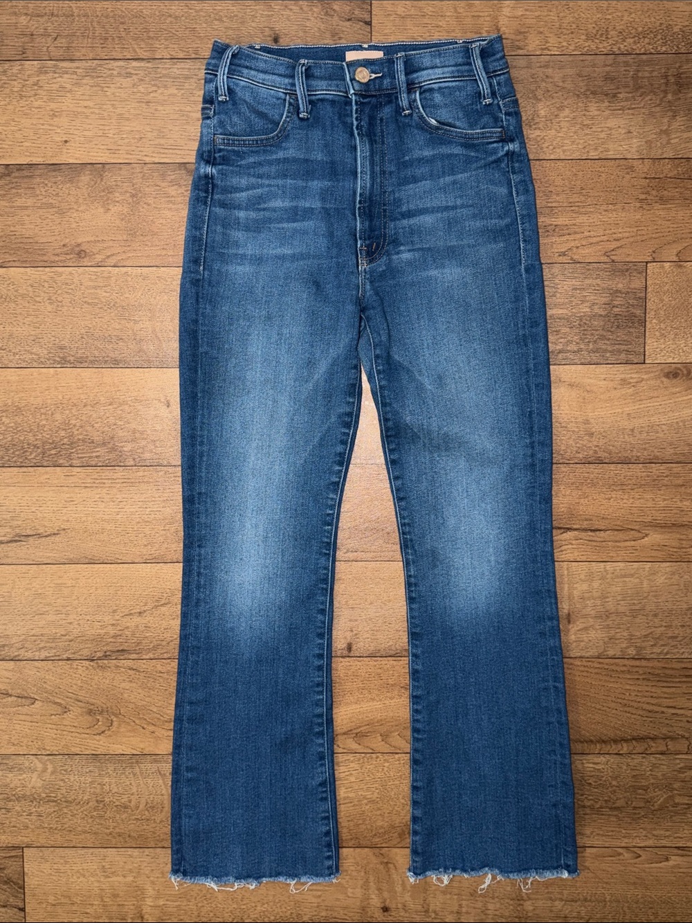Mother Size 26 The Hustler Ankle Fray Jeans In Balls Of Yarn Old Money Denim Lux